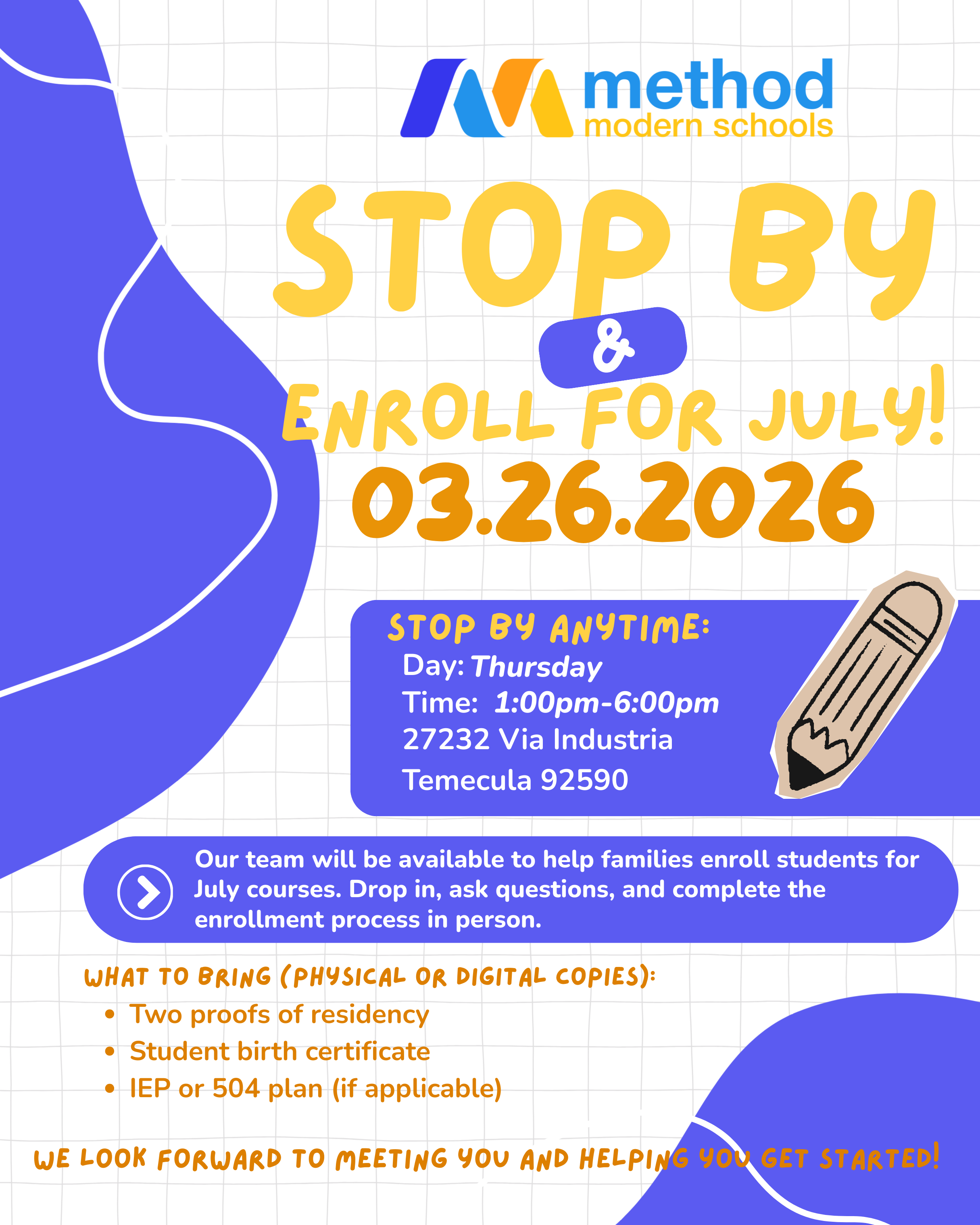 Stop By & Enroll for July (4)