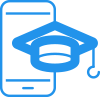 grad icon with mobile device