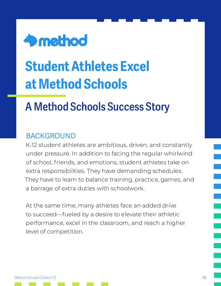 Student athlete success story case study